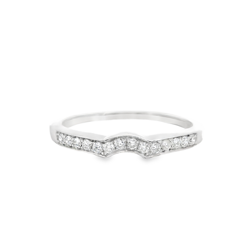 14K WG CURVED DIAMOND BAND