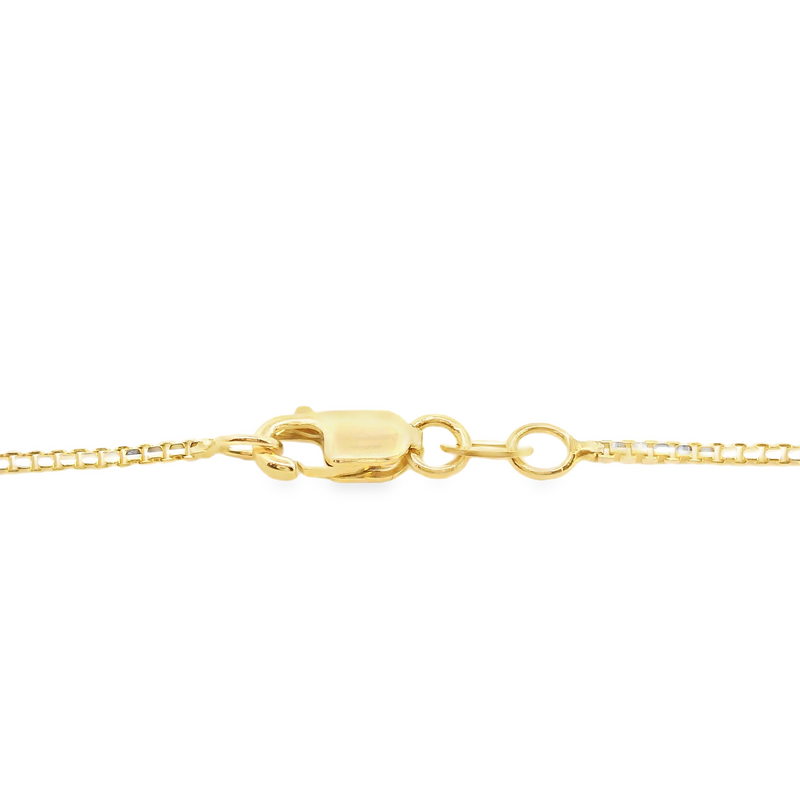 10K Two Tone Diamond Cut Box Chain 16"