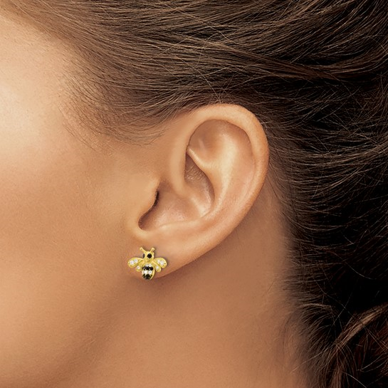 SS Gold Plated Bee Earrings