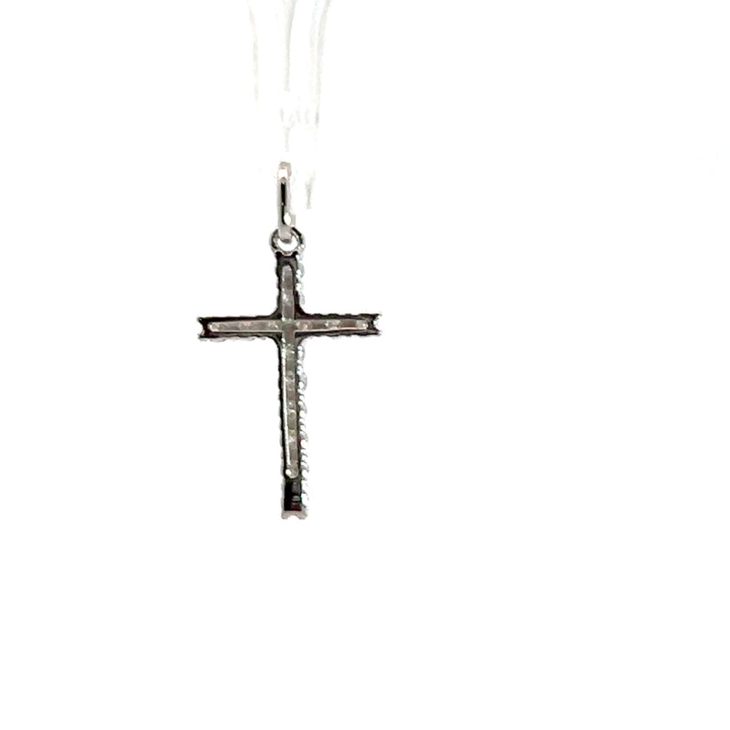 10K WG Diamond Cross Pendant