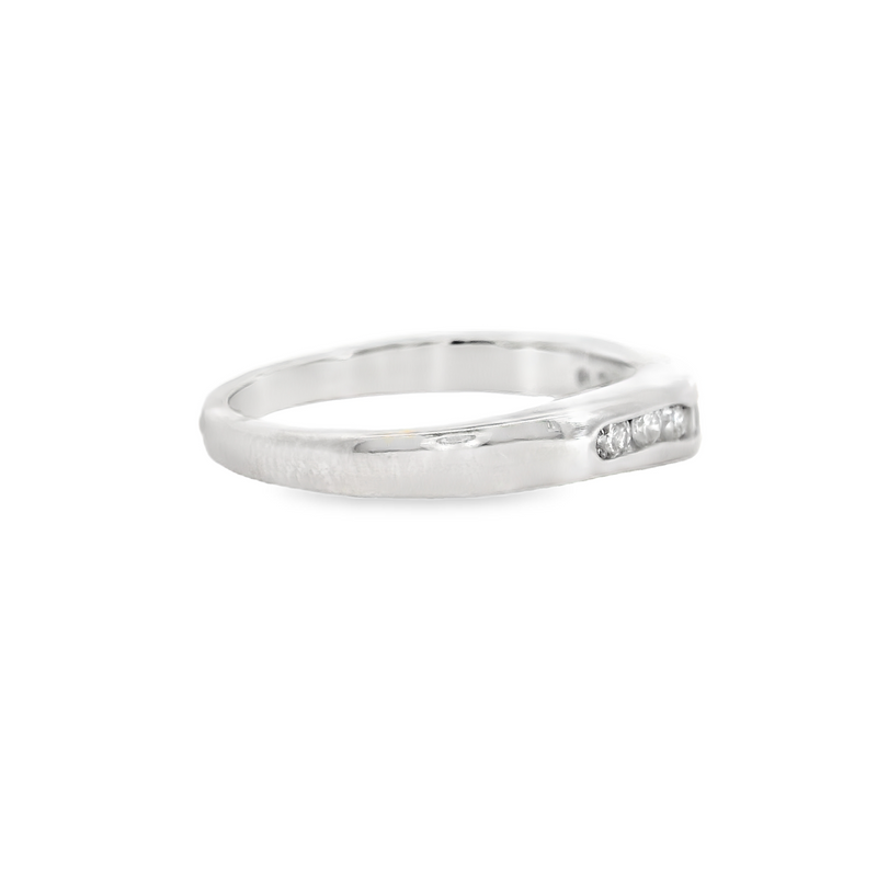 14K WG Curved Channel Set Diamond Band