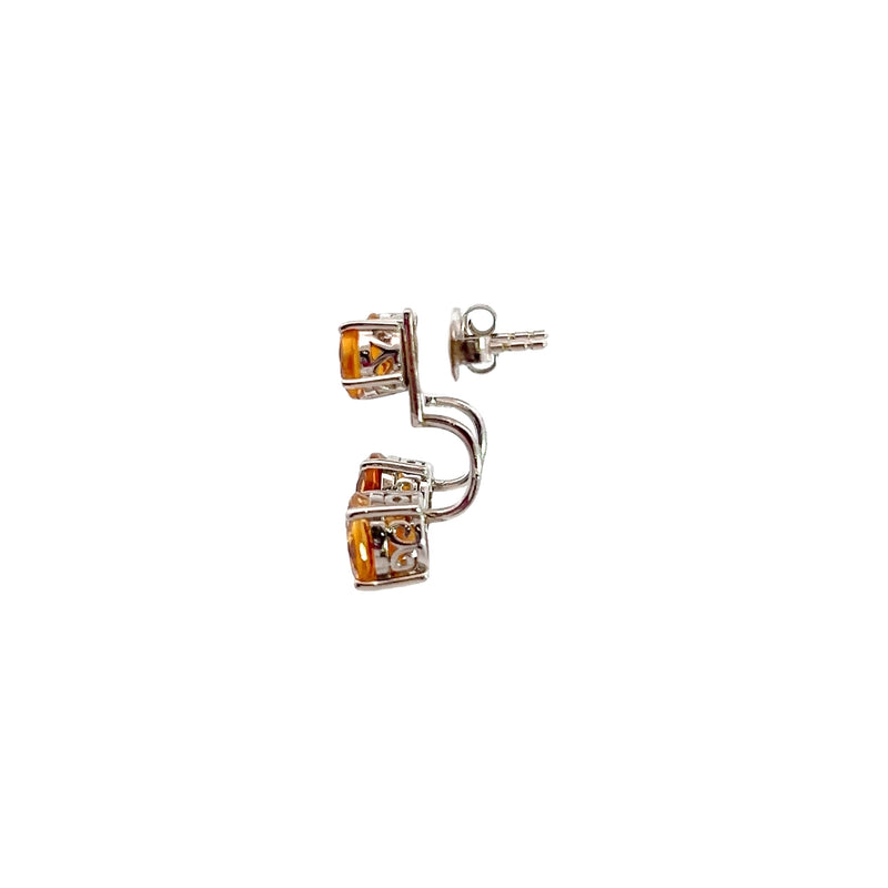 Sterling Silver Citrine Earrings with Removable Jacket