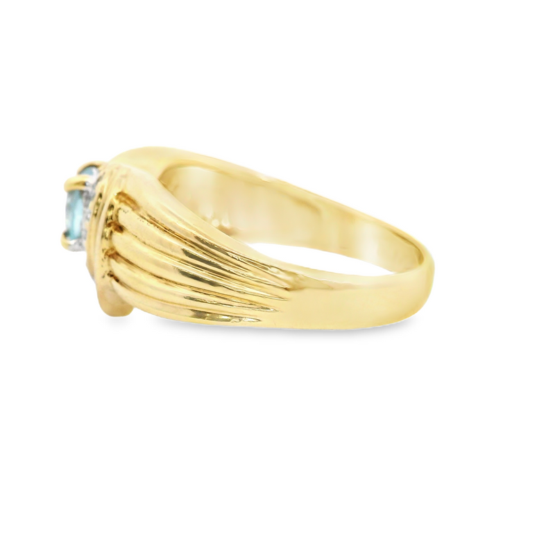 10K YG Blue Topaz Ring