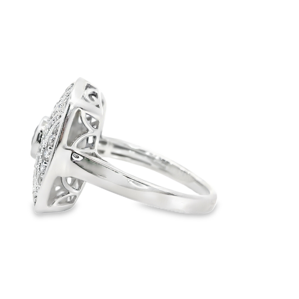 14K WHITE GOLD SAPPHIRE/DIAMOND RING