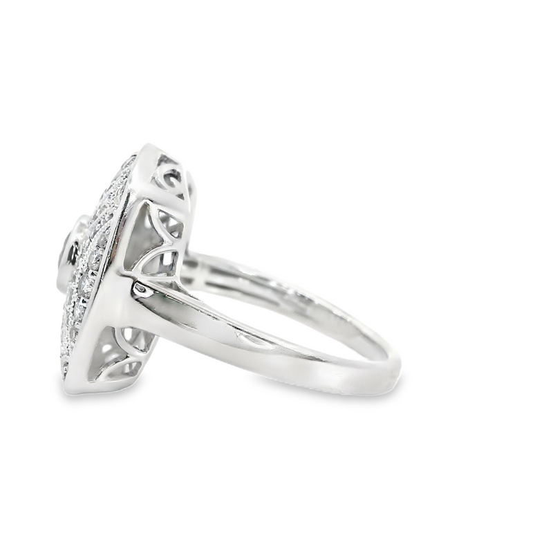 14K WHITE GOLD SAPPHIRE/DIAMOND RING