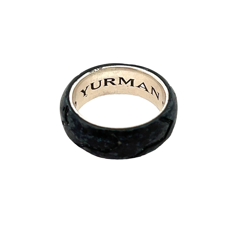 David Yurman Sterling Silver Carbon Fiber Ring