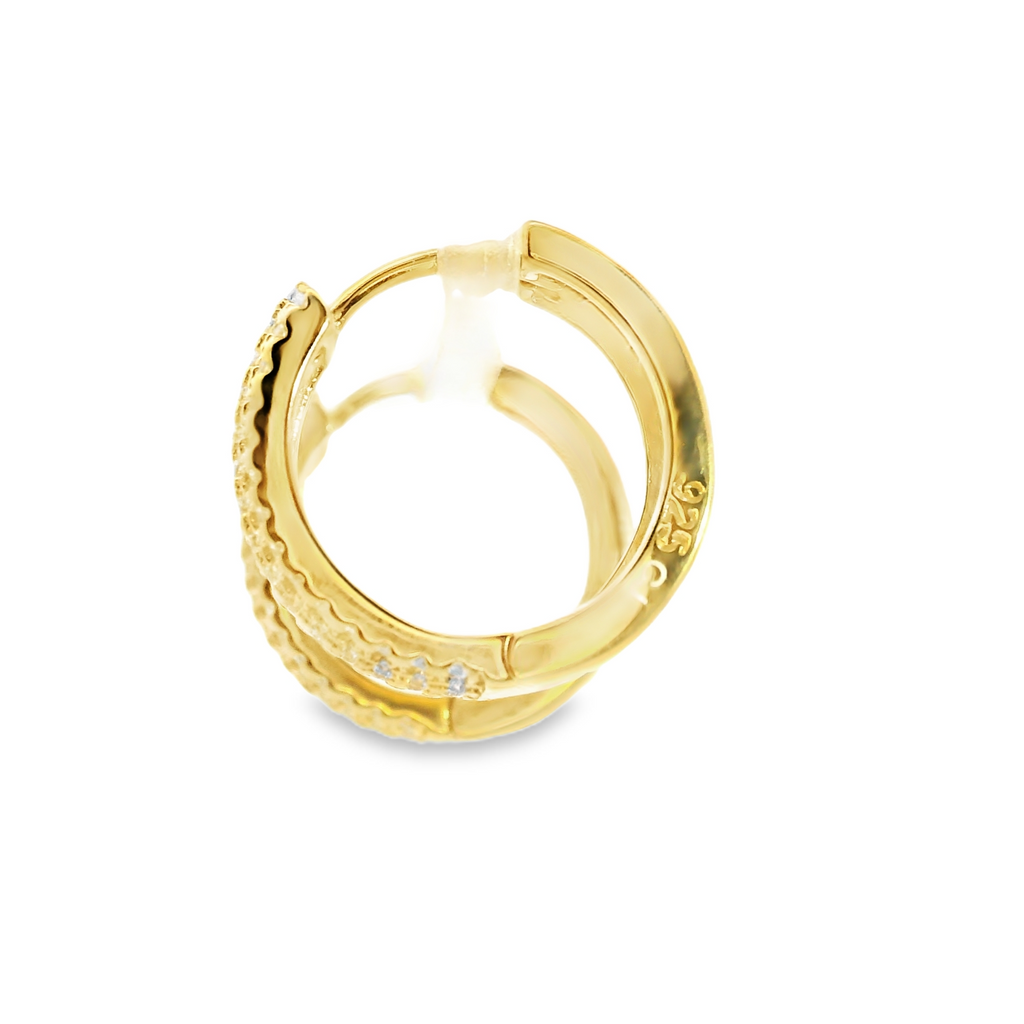 Gold Plated CZ Hoops