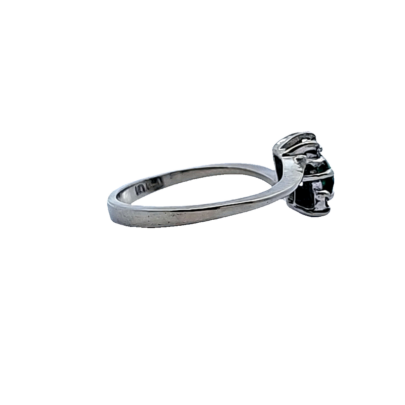 10K WG EMERALD/DIAMOND RING