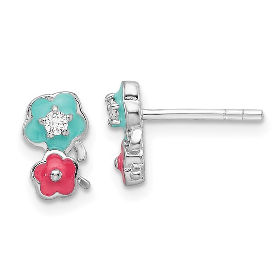 Sterling Silver Children's Flower Earrings