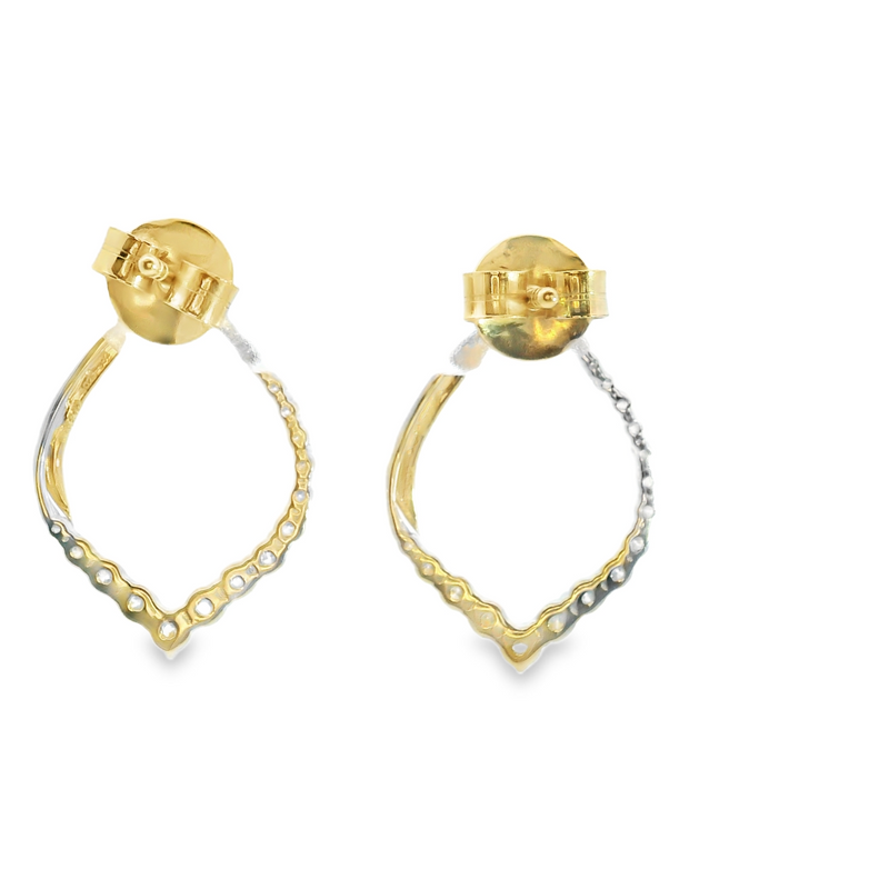 Platinum & 14K YG Diamond Earrings