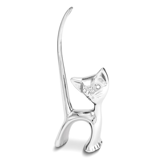 Chrome-plated Cat Ring Holder