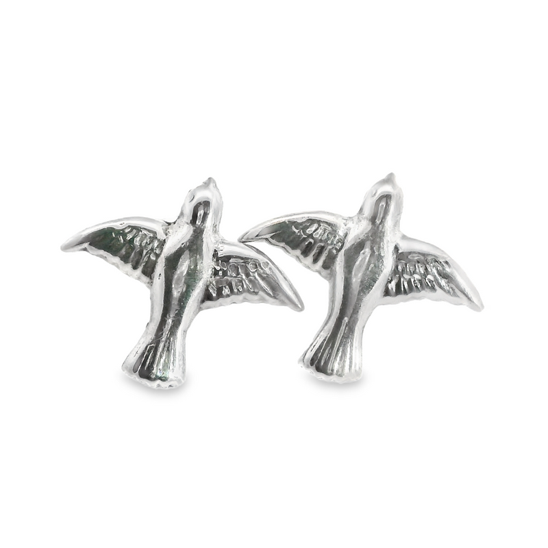 Sterling Silver Bird Stud Earrings