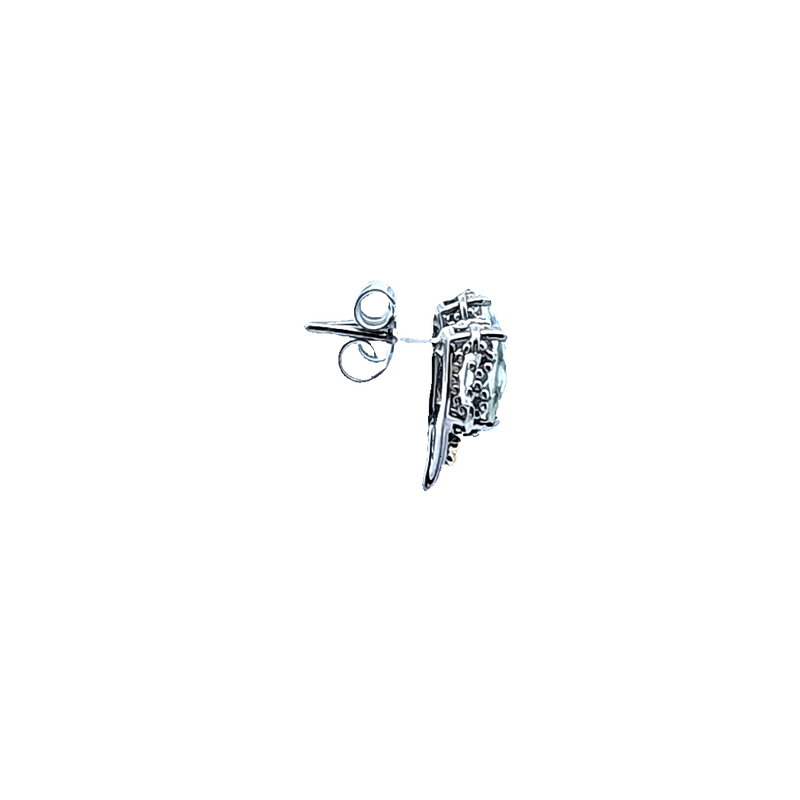 Sterling Silver & 18K YG Prasiolite Earrings