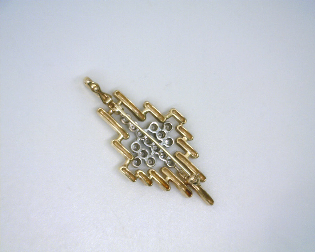 14K TWO TONE DIAMOND PENDANT