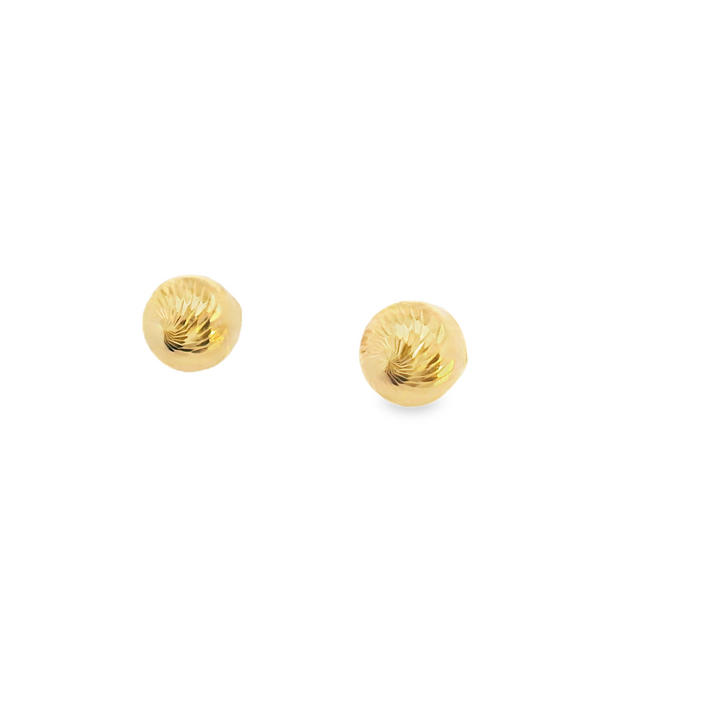 14K YG Ball Post Earrings 7.0MM