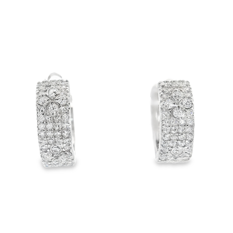 Sterling Silver CZ Hoops