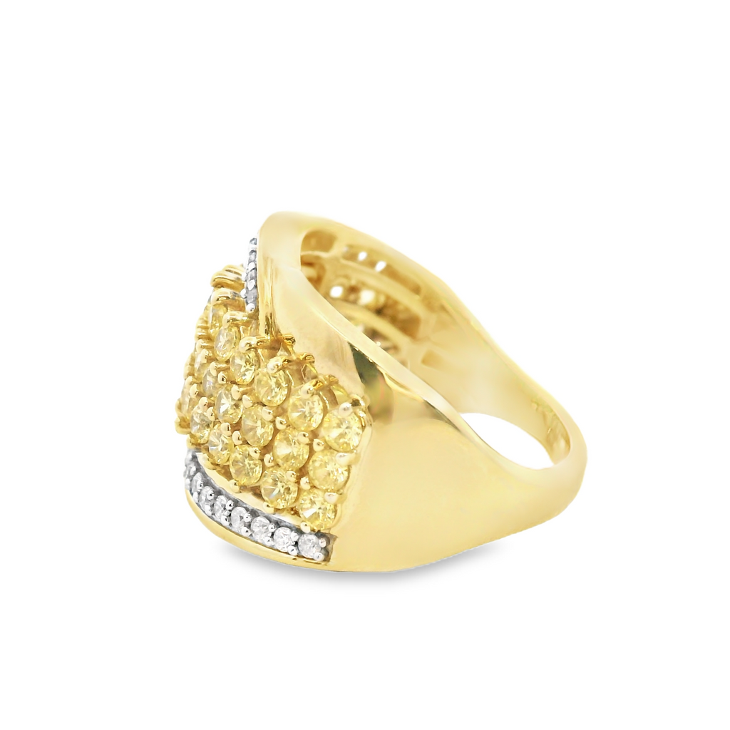 Yellow Gold Plated Sterling Silver CZ Ring