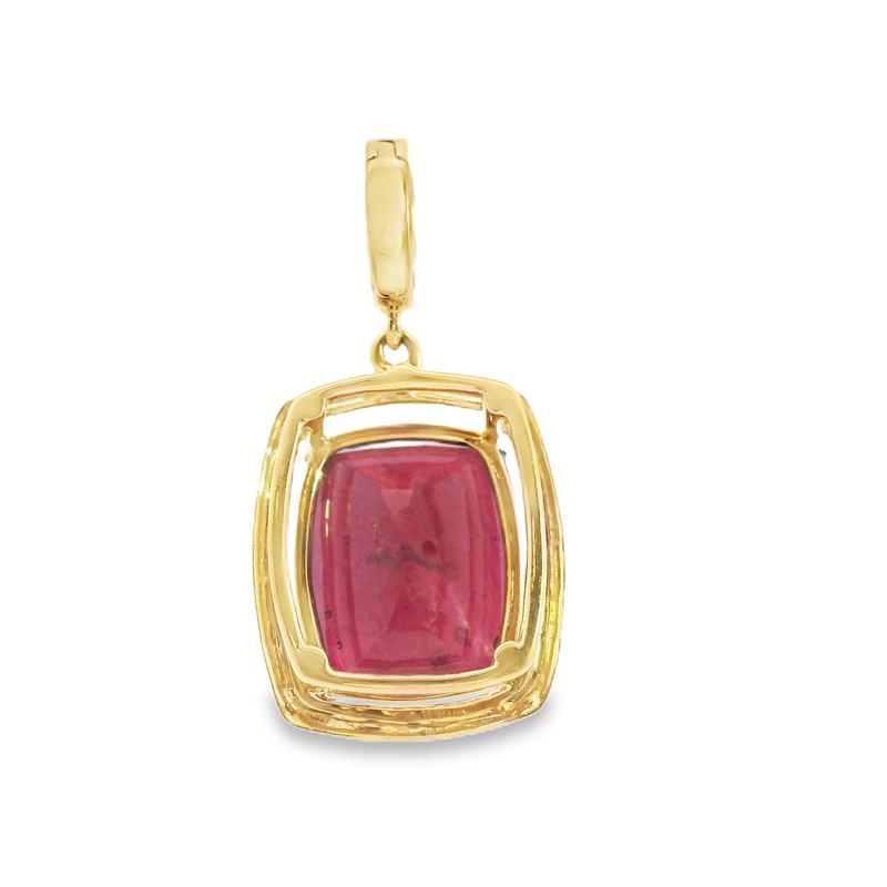 10K YG Synthetic Ruby Pendant