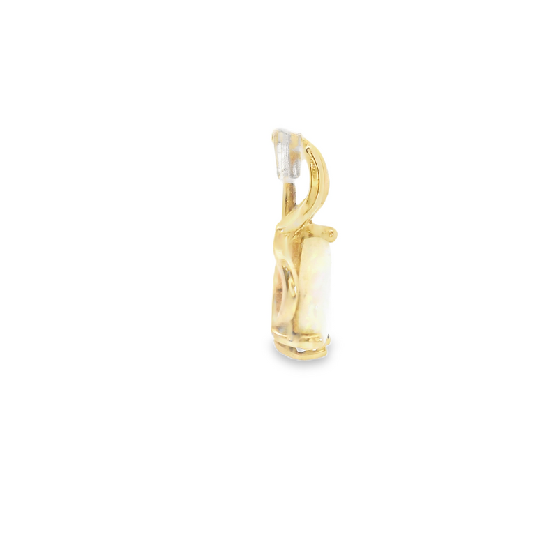 14K YG Opal & Diamond Pendant