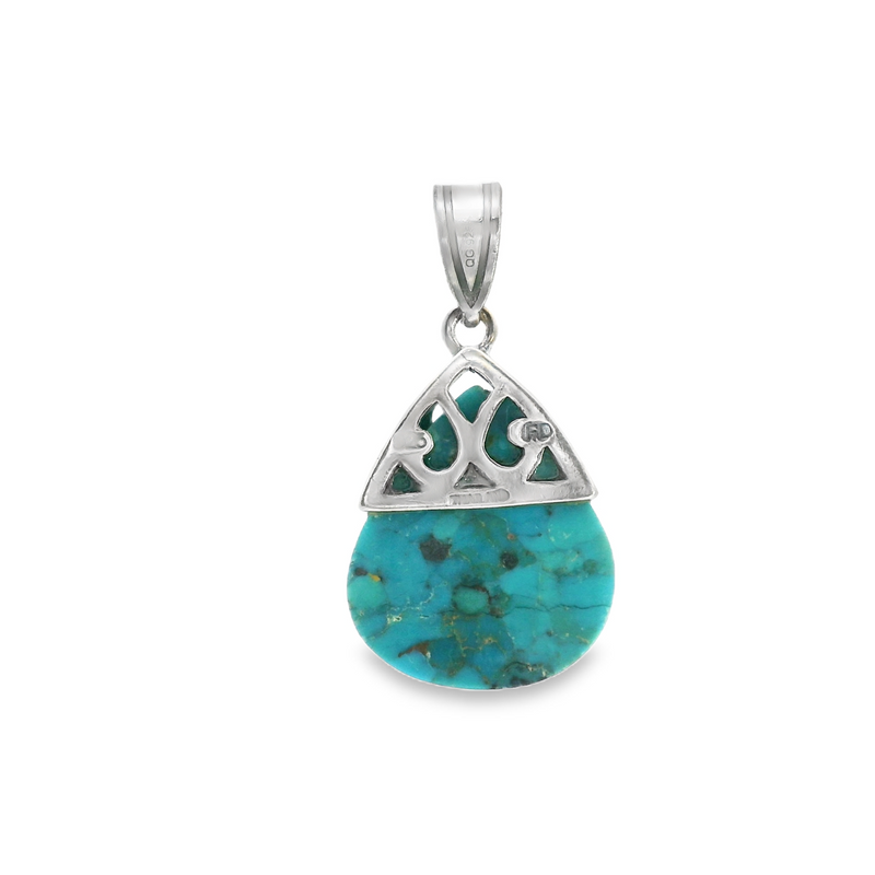 Sterling Silver Turquoise & Marcasite Pendant