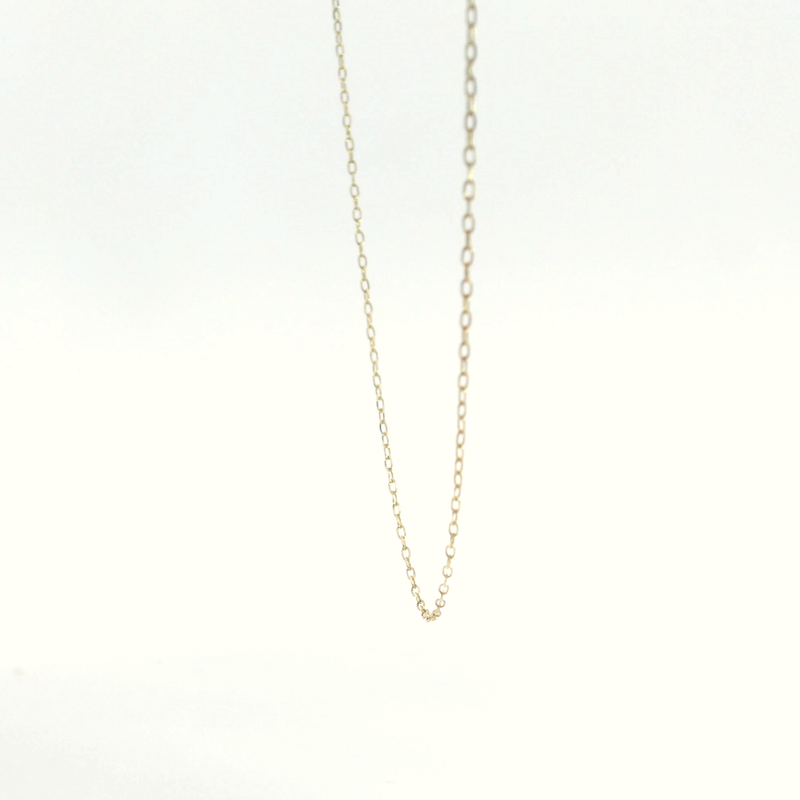 14K YG Diamond Cut Cable Link Chain 18"