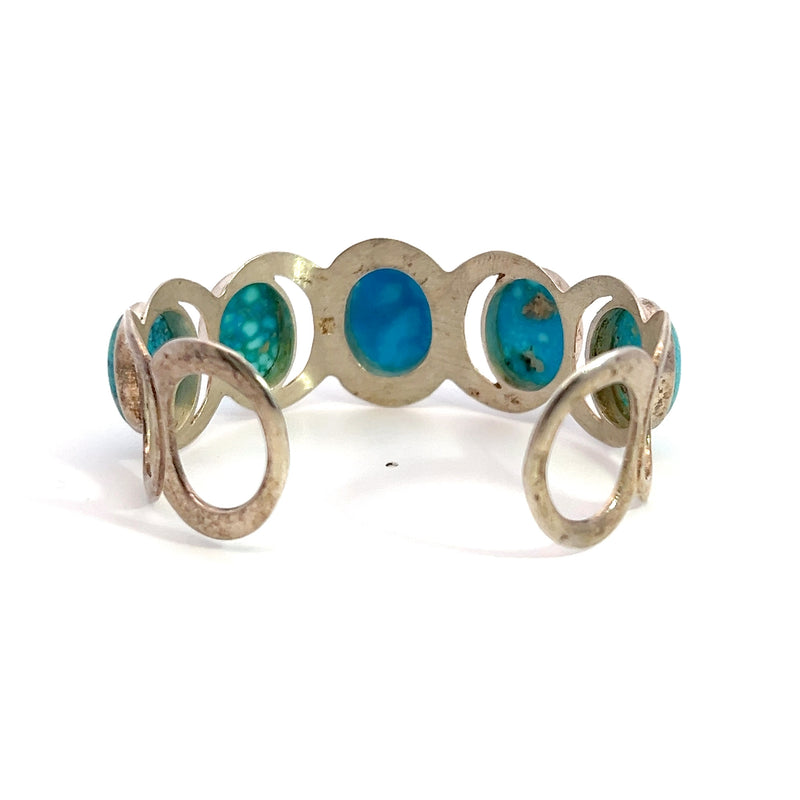 Sterling Silver 5 Stone Turquoise Cuff Bracelet