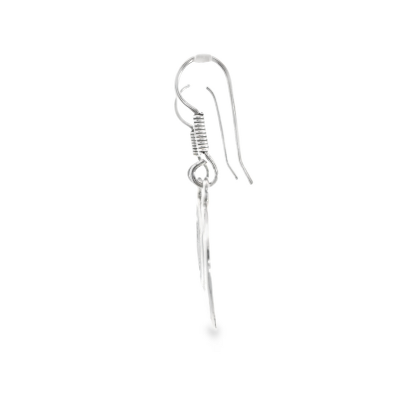 Sterling Silver Mayan Earrings with Opal Inlay