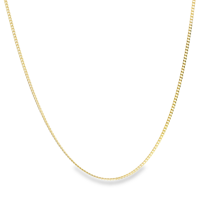 10K YG Micro Curb Link Chain 16"