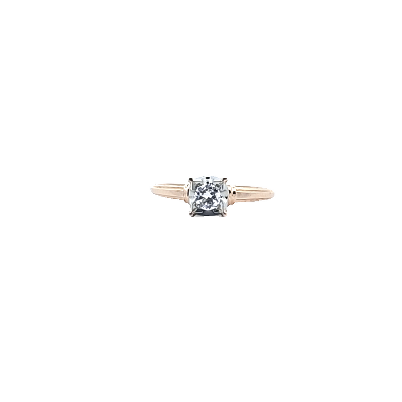 14K YG Solitaire Diamond Ring