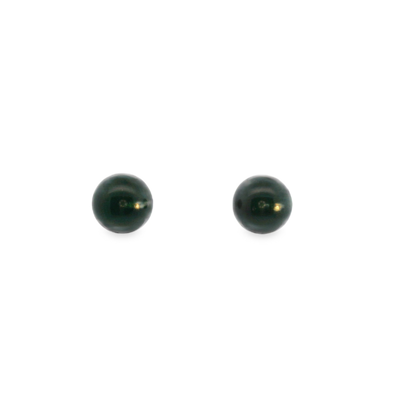 14K YG Black Onyx Stud Earrings