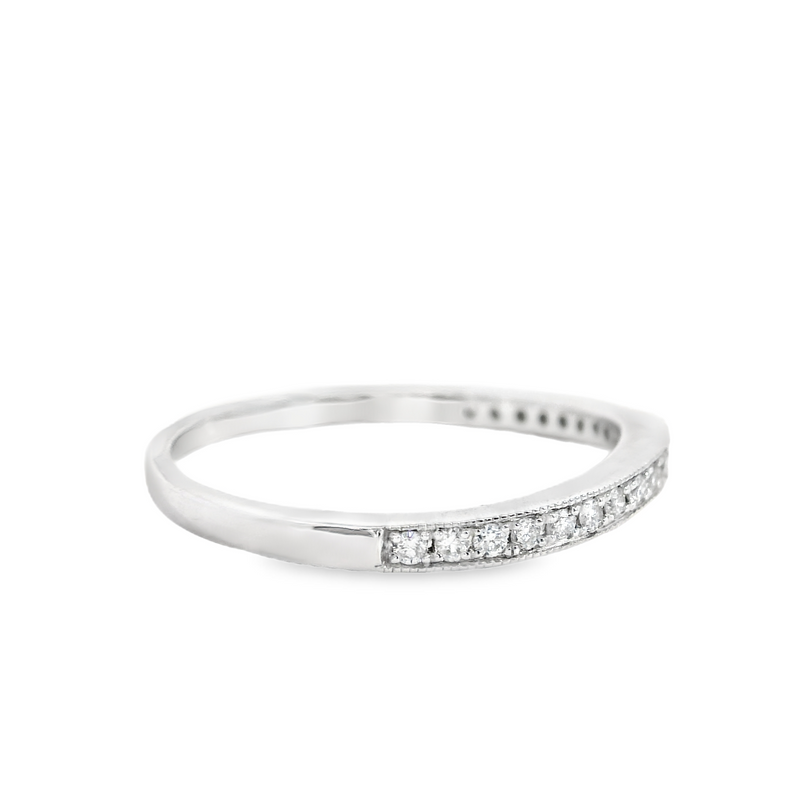 14K WG CURVED  WEDDING RING