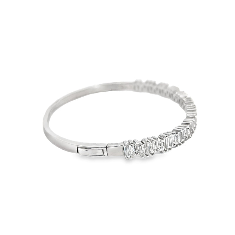 Sterling Silver CZ Bangle Bracelet