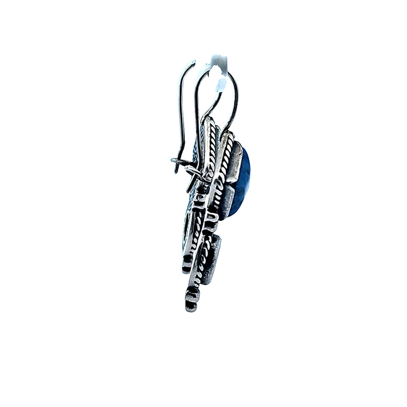 Sterling Silver Peridot & Sodalite Earrings