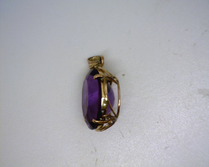 14K YG Amethyst Pendant