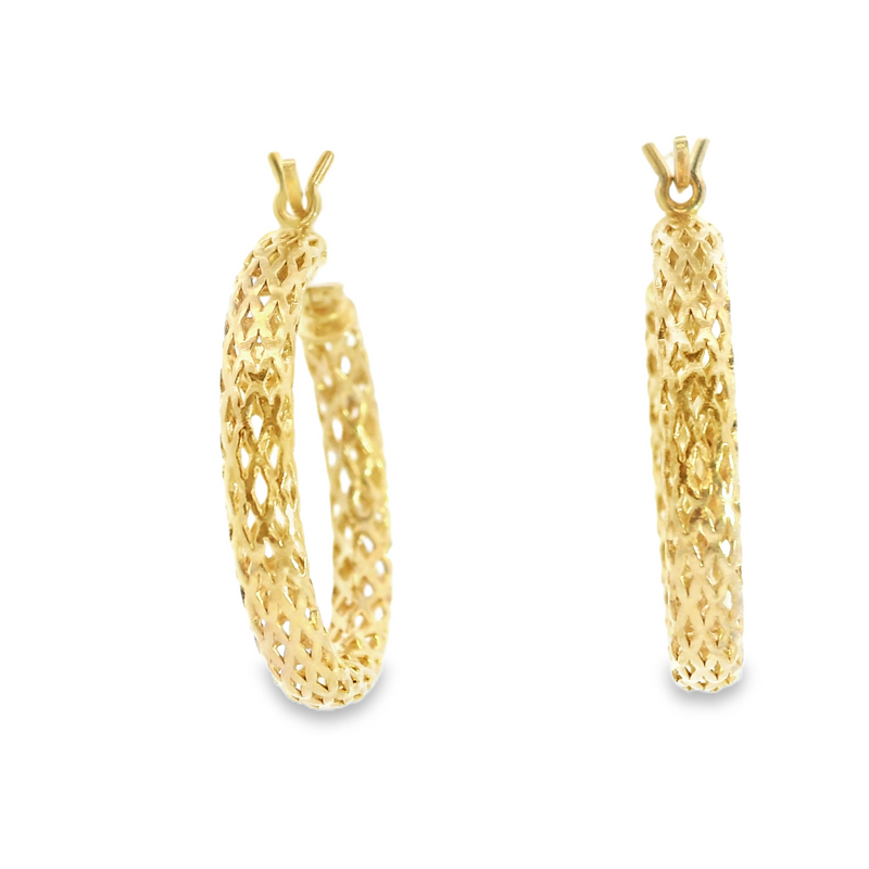 14K YG Hoop Earings