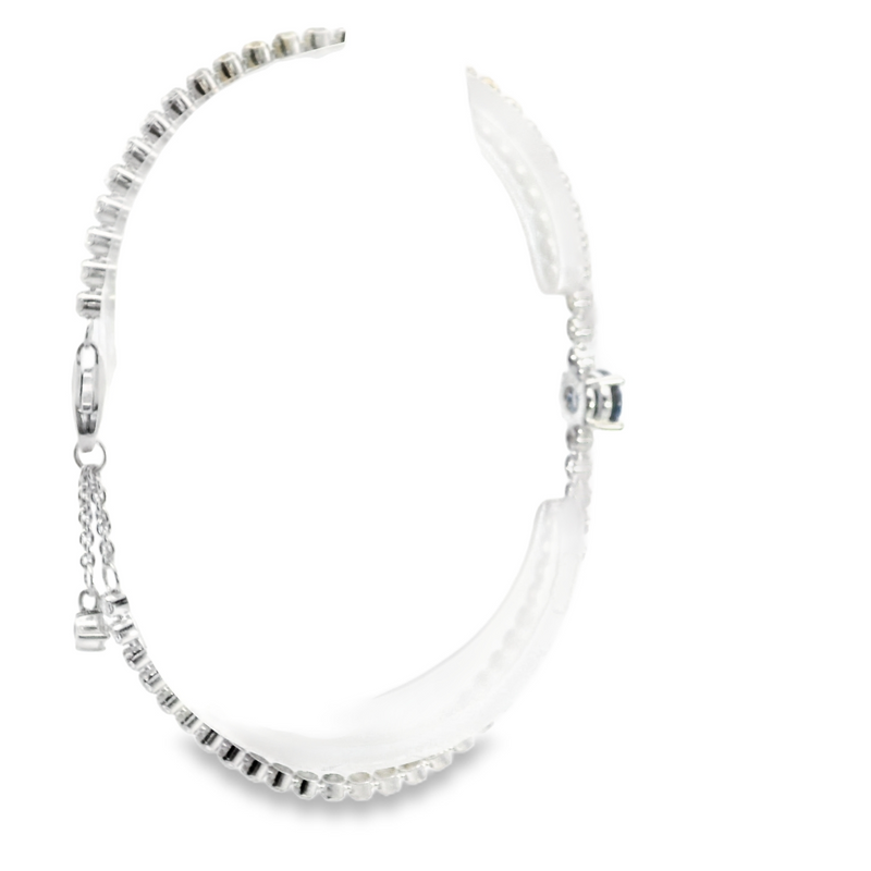 Pandora Sterling Silver Sparkling Pave Tennis Bracelet 7" Long