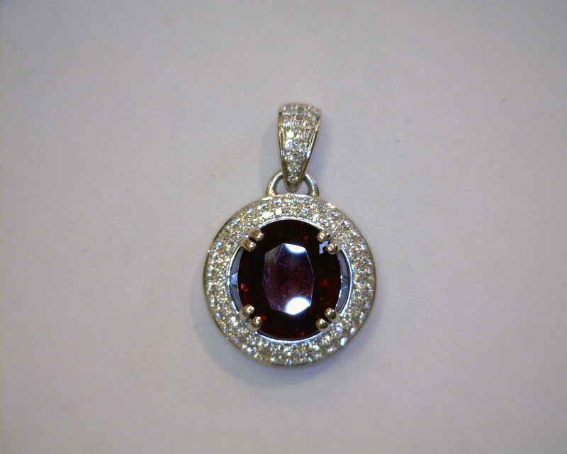 14K WG DIAMOND/TOURMALINE PENDANT