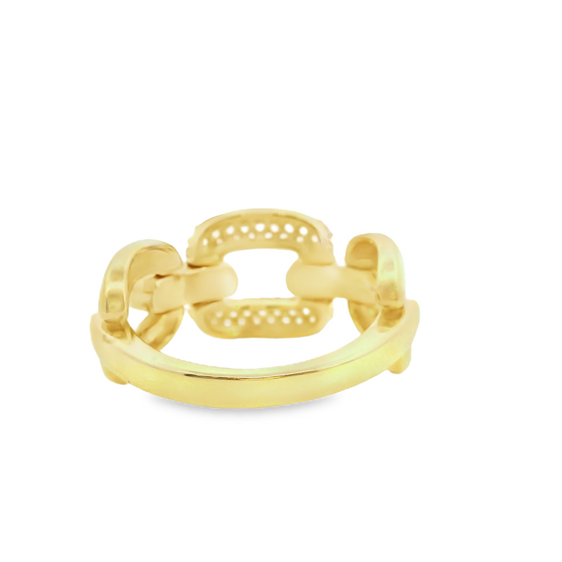 Gold Plated CZ Link Ring