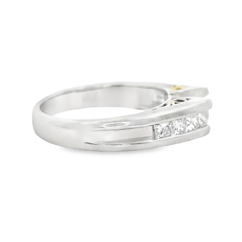 PLATINUM /18K CHANNEL SET DIAMOND ENGAGEMENT RING
