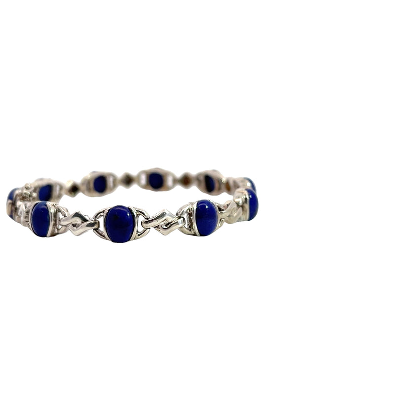 Sterling Silver Lapis 7.5" Bracelet