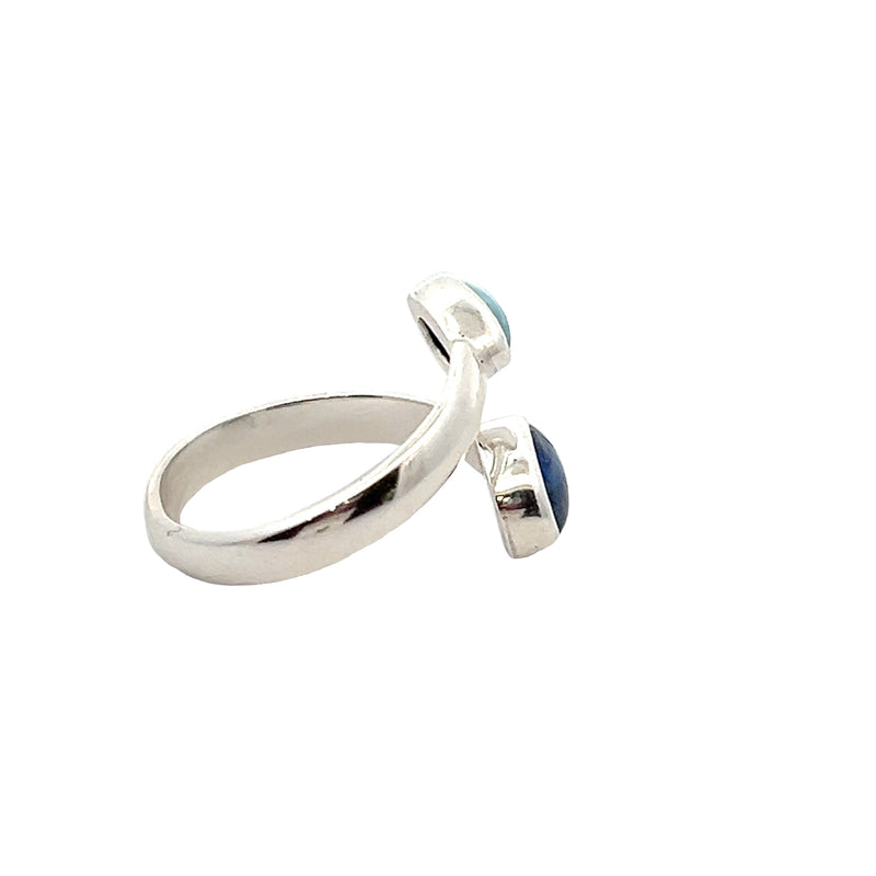 Sterling Silver Kyanite & Larimar Ring