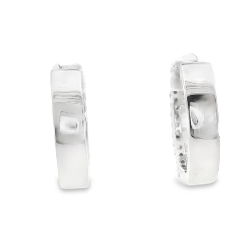 18K WG Diamond Hoop Earrings