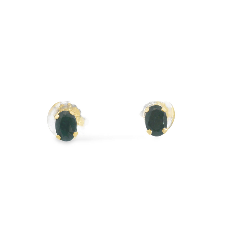14K YG Sapphire Stud Earrings