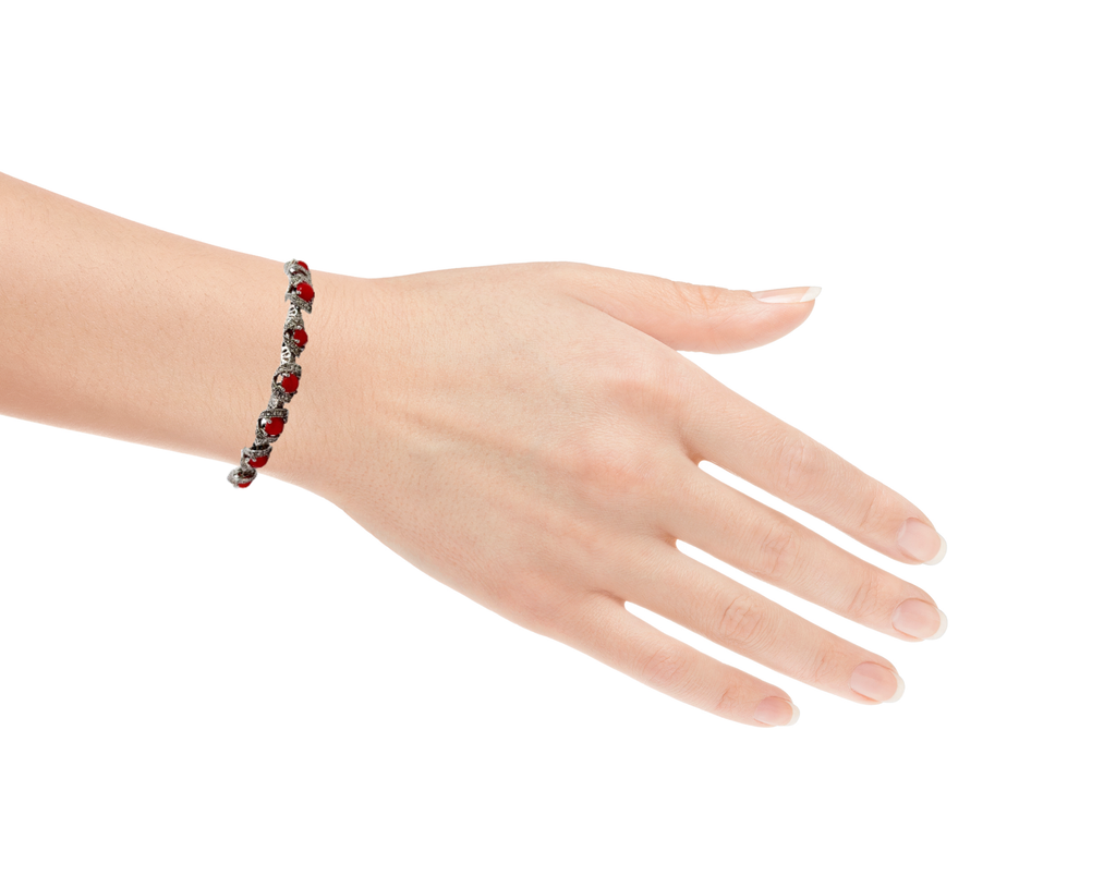 Sterling Silver Coral Bracelet