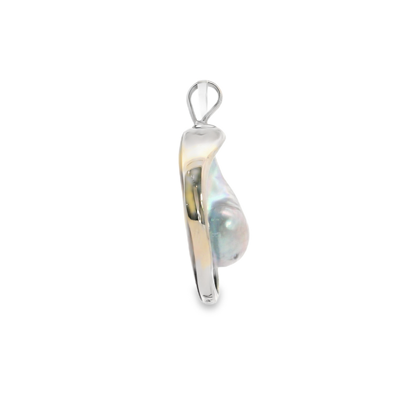 14K YG Blister Pearl Pendant