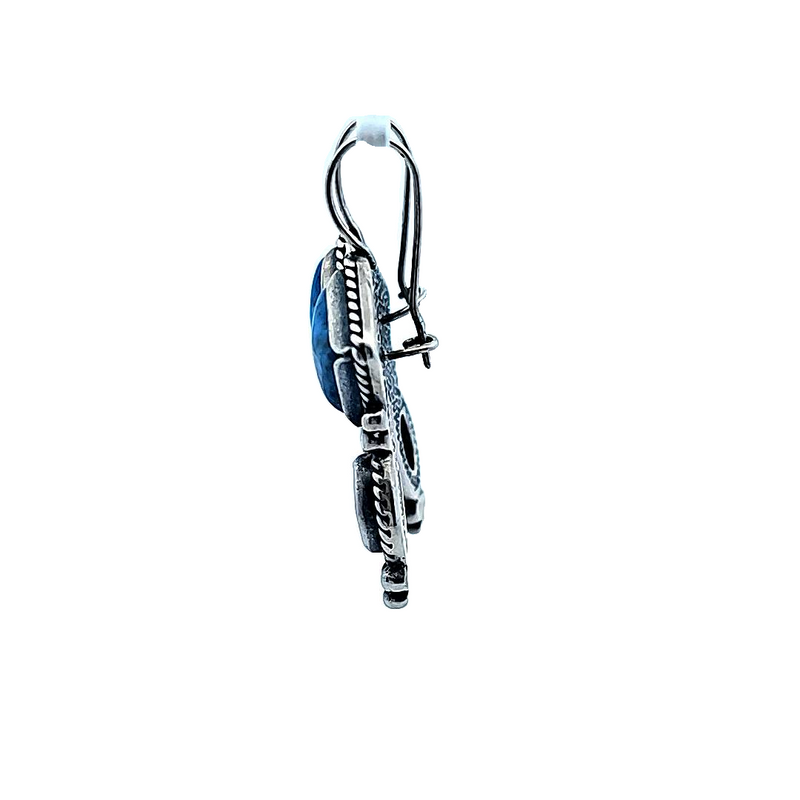 Sterling Silver Peridot & Sodalite Earrings