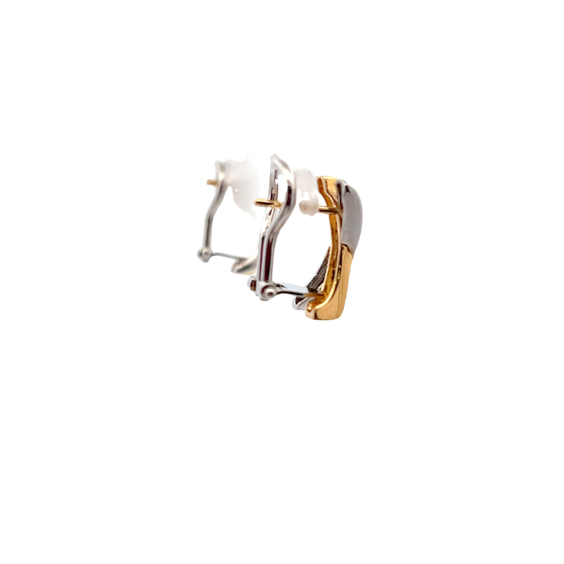 14K Two Tone X Style Earrings