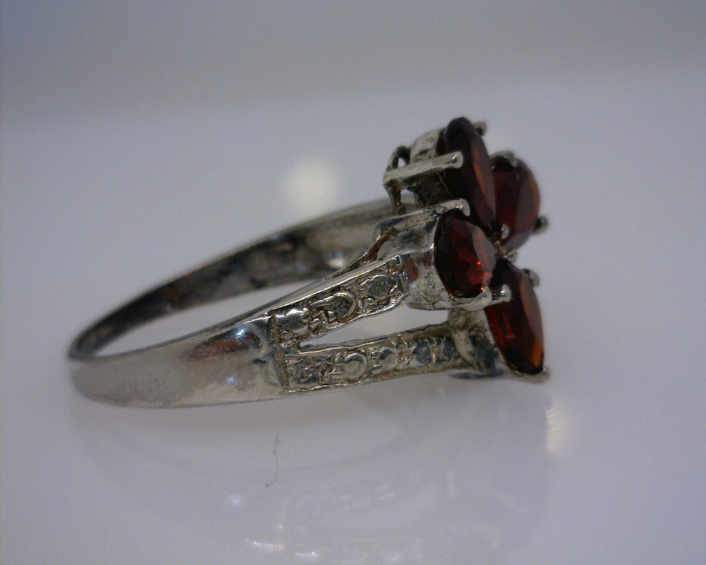 Estate Sterling Silver Garnet Ring Size 8.5