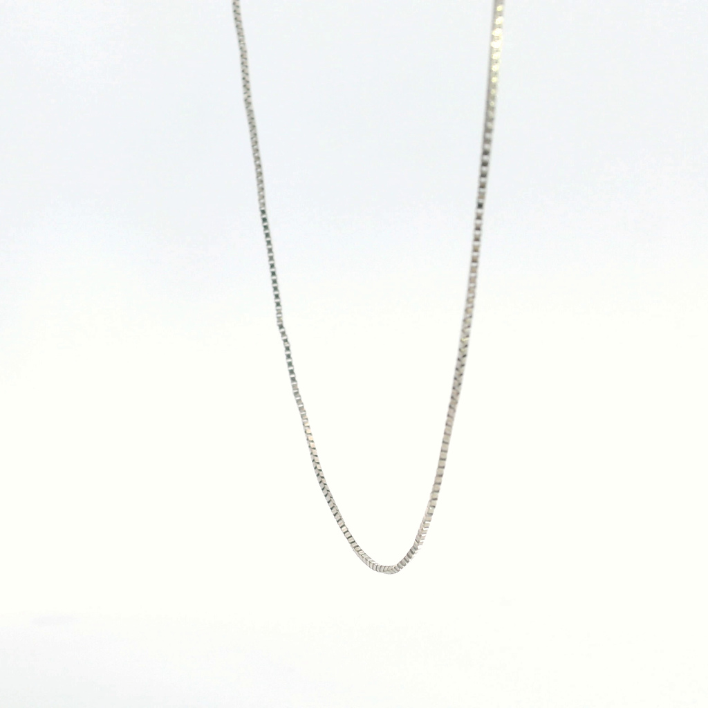 14K WG Box Chain 18"