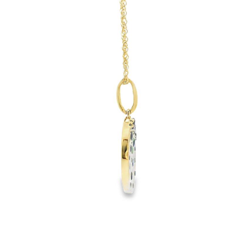 10K YG Sapphire & Emerald Pendant